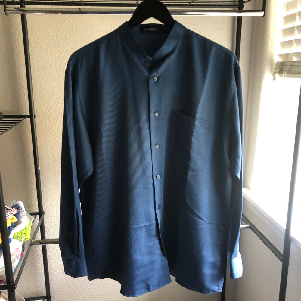 Long Sleeve Stand Collar Shirt size M
